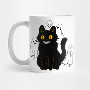 BLACK CAT AND GHOSTS Halloween Trendy Mug